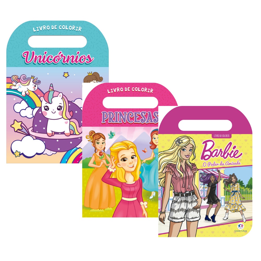 Kit Livros Colorir com Alça para Meninas em Oferta na Shopee