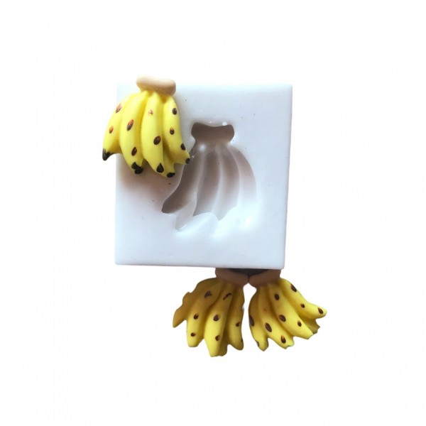 Molde De Silicone Cacho De Banana Mini Molde Para Confeitaria Molde Para Biscuit 1191 em Oferta na Shopee