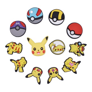 1PCS Fashion Crocs Jibbitz Acessórios De Moda Criativo " Pokemon-Pikachu " Sapato De Desenho Animado Fivela Sapatos De Bricolage Charme