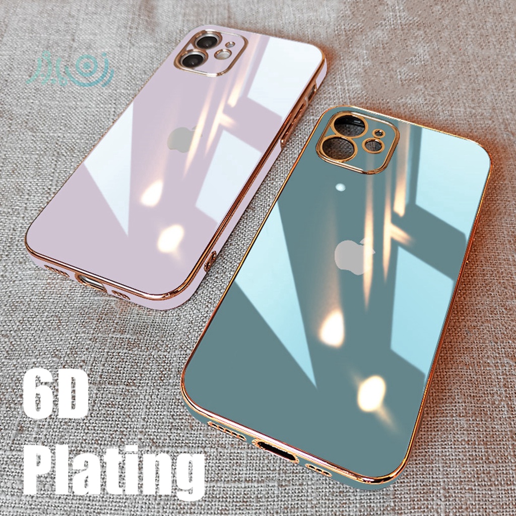 6D Plating Soft Silicone Square Frame Case for iPhone 11 12 Pro Max iPhone XR X XS 7+ 8 Plus SE 2020 soft case Back Cover