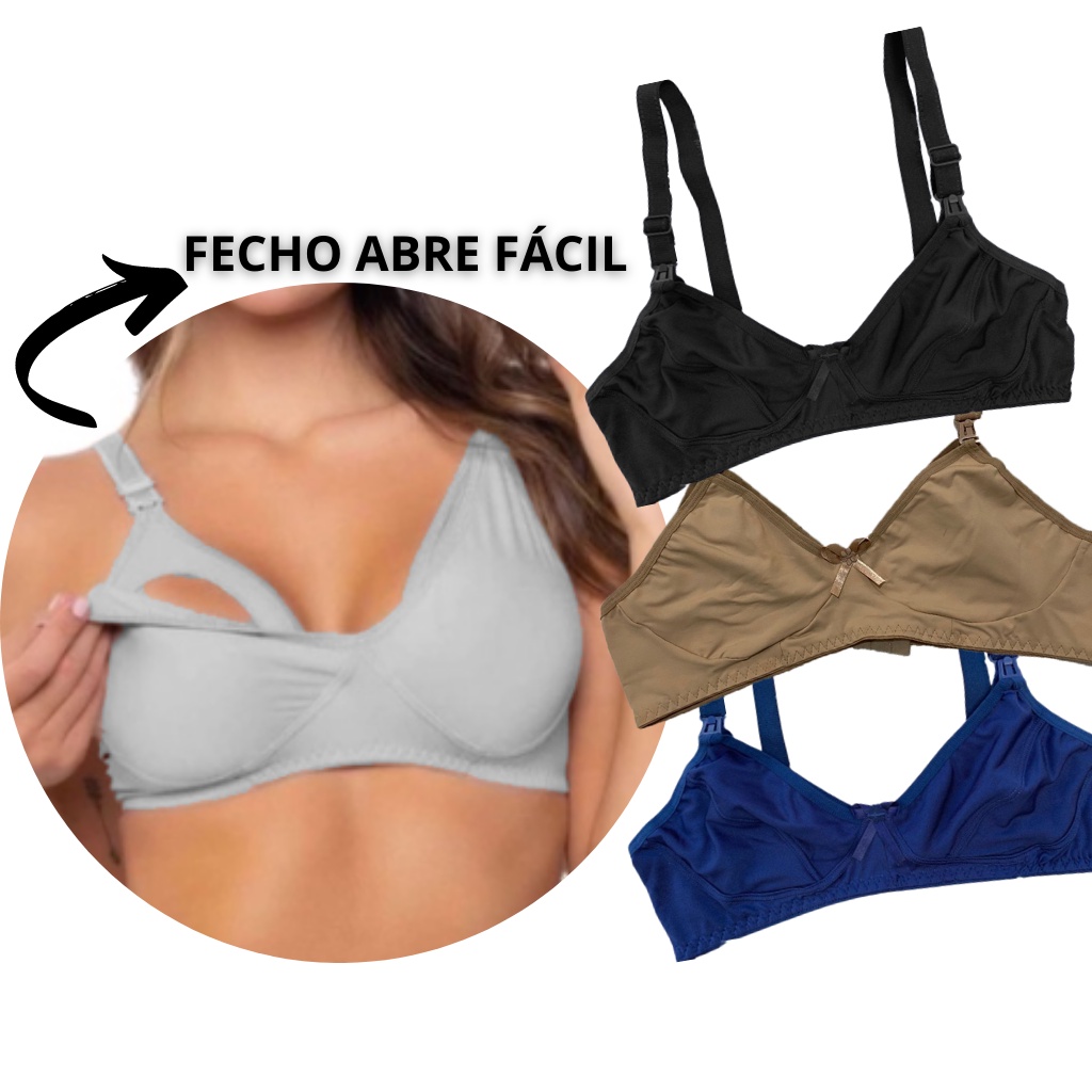 Sutiã de Amamentação Reforçado para Gestante Com Fecho Soutien Amamentação sem bojo Lingerie Soutien Sutien