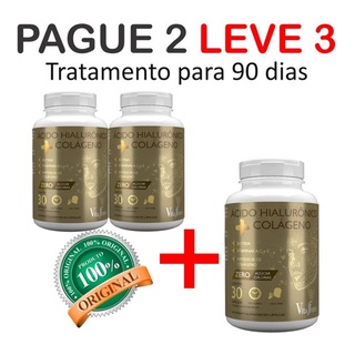 Acido Hialuronico Kit com 3Potes , Colágeno, Biotina, Vitamina A C E