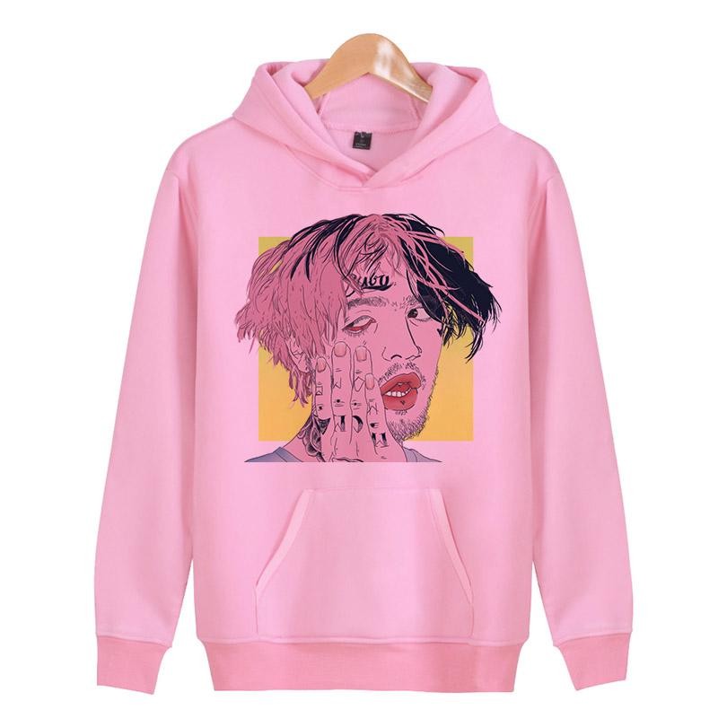 Moletom Canguru com Capuz Algodão Hip Hop Lil Peep Musica