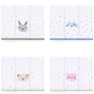 Fralda De Pano para Ombro Com Bainha E Faixa Estampada Super Macia e Absorvente 70cm x 70cm Kit com 3 Unidades - Papi