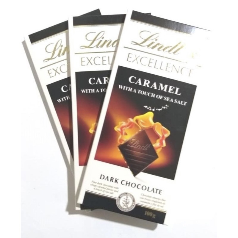 Chocolate Lindt Caramel Com Flor De Sal Kit C/3 Barras Show | Shopee Brasil