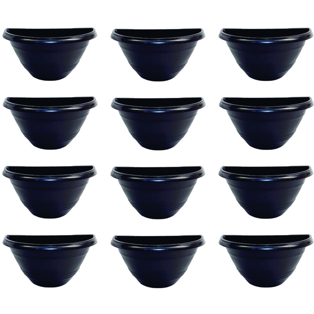 Vaso De Parede Jardim Horta Vertical 1 Litro Meia Lua Preto vaso de planta floreira de parede jardinagem suculentas