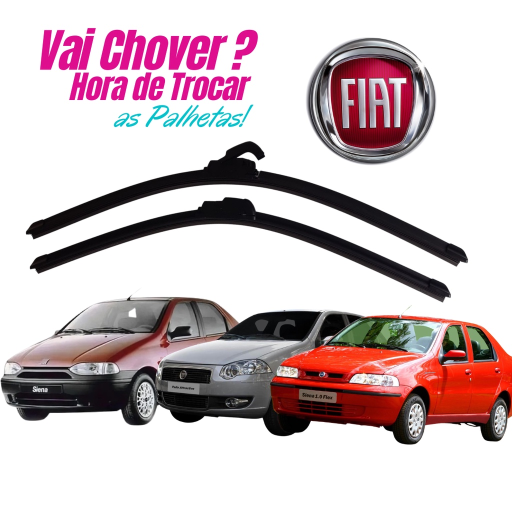 Par Palheta Limpador Parabrisa FIAT Siena 1997 1998 1999 2000 Silicone em Oferta na Shopee