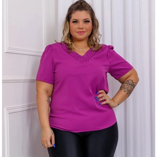 Blusa Plus Size Feminina Manga Curta Verão 3RD SD015