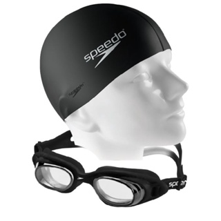 Kit Natação Speedo Óculos Tornado Adulto + Touca Flat Silicone Lentes Proteção UV e Antiembaçante em Oferta na Shopee