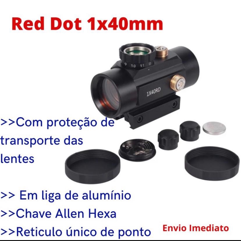 Red Dot 1x40rd iris visão optica red dot scope telescopio 11mm 20mm