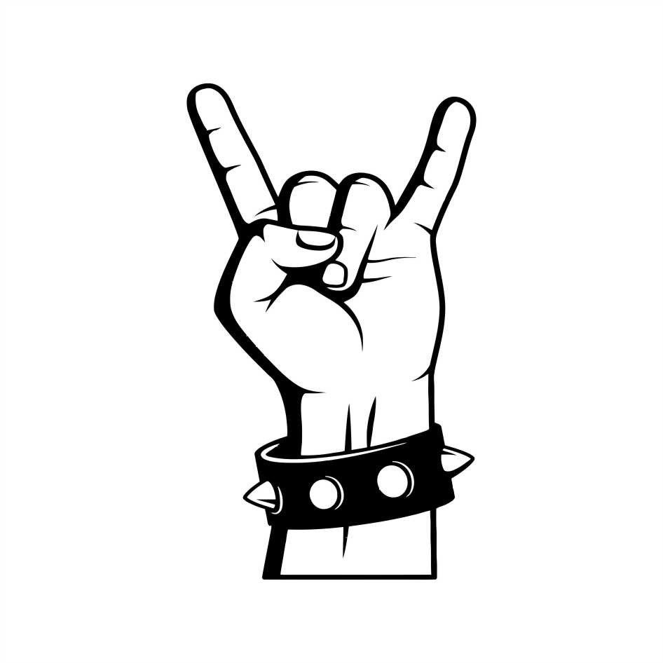 Adesivo Notebook Punk Rock Heavy Metal Simbolo Rock 10x7cm