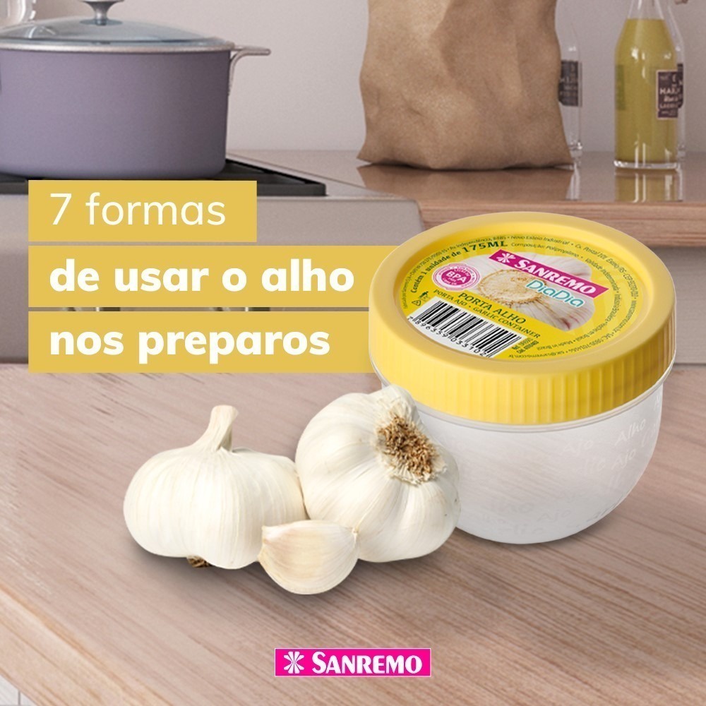 Porta Alho E Tempero Ermetico Hermético Pode Ir Microondas Praticidade Organização Cozinha Sanremo