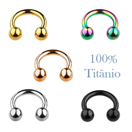 Piercing Ferradura 100% Titânio Septo Orelha Tragus Smile em Oferta na Shopee