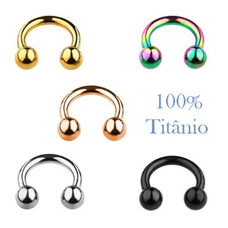 Piercing Ferradura 100% Titânio Septo Orelha Tragus Smile