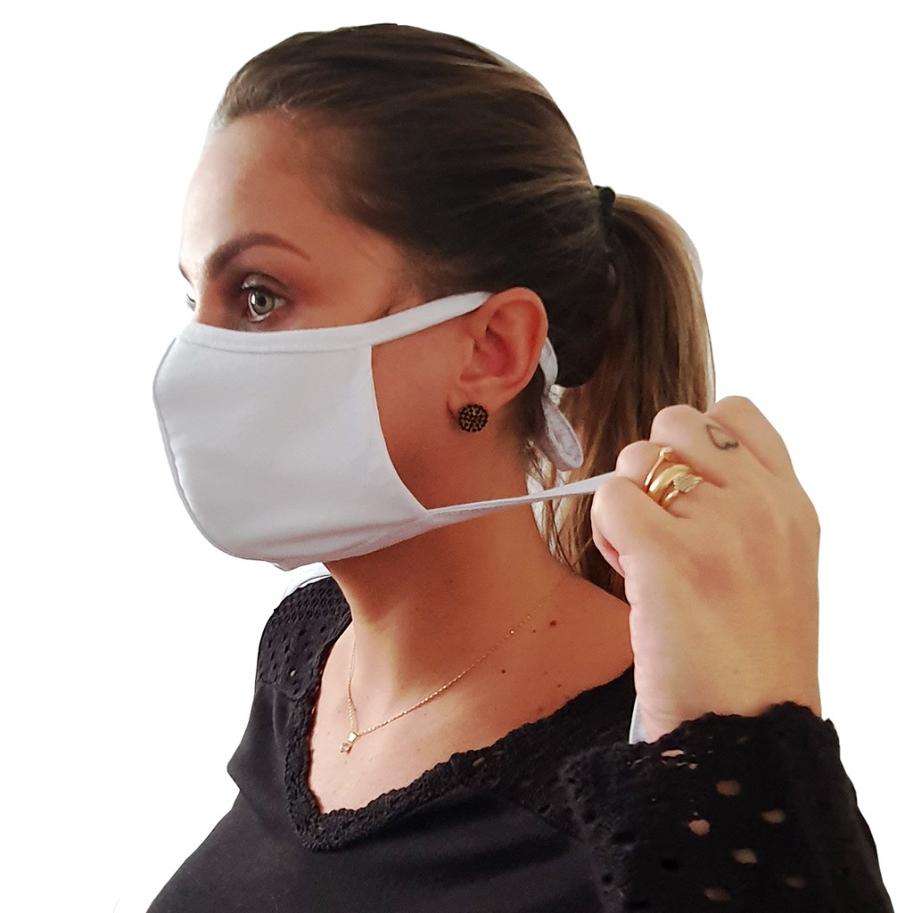Mascara Tecido Lavável Alça Ajustavél Dupla Proteção Não Descartavel em Oferta na Shopee