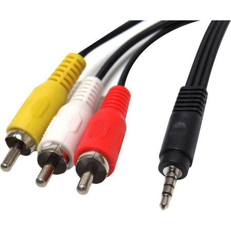 Cabo P2 Av 3 Rca Tv, Receptores Áudio Vídeo, cabo auxiliar