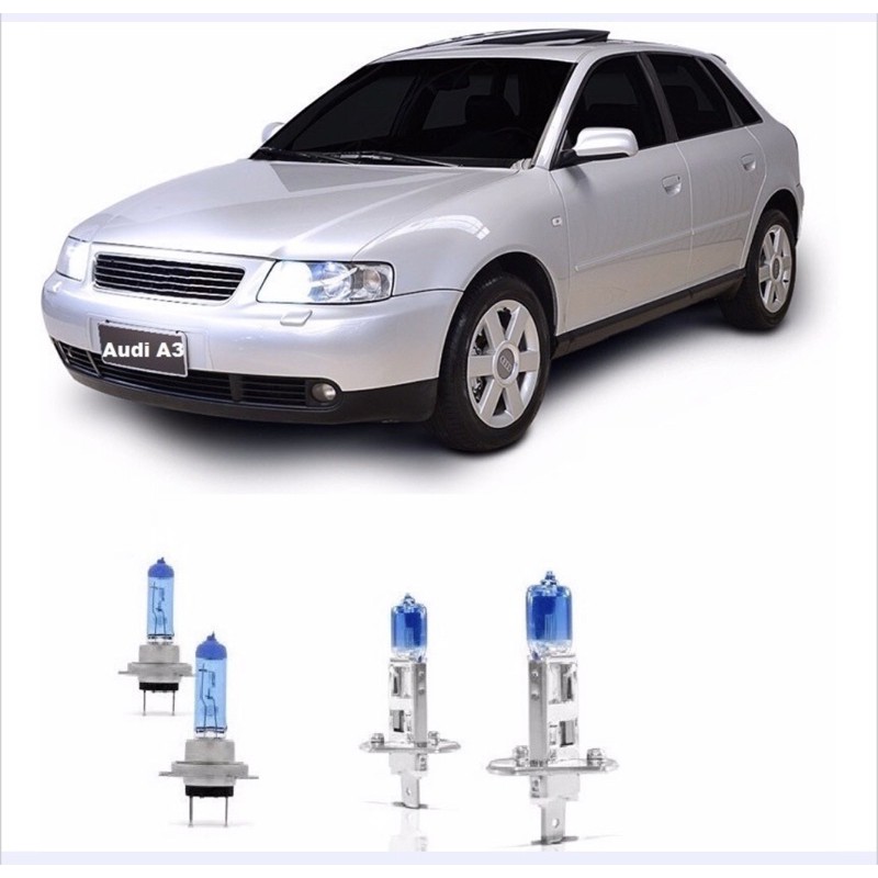 Kit Lâmpada Super Branca Audi A3 H7 + H1 (anos 2000 Á 2006) em Oferta na Shopee