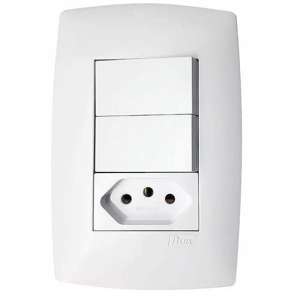Conjunto 2 Int Simples + 1 Tom 2p+t 20a 250v 4x2 Bc Home - Home Appliances