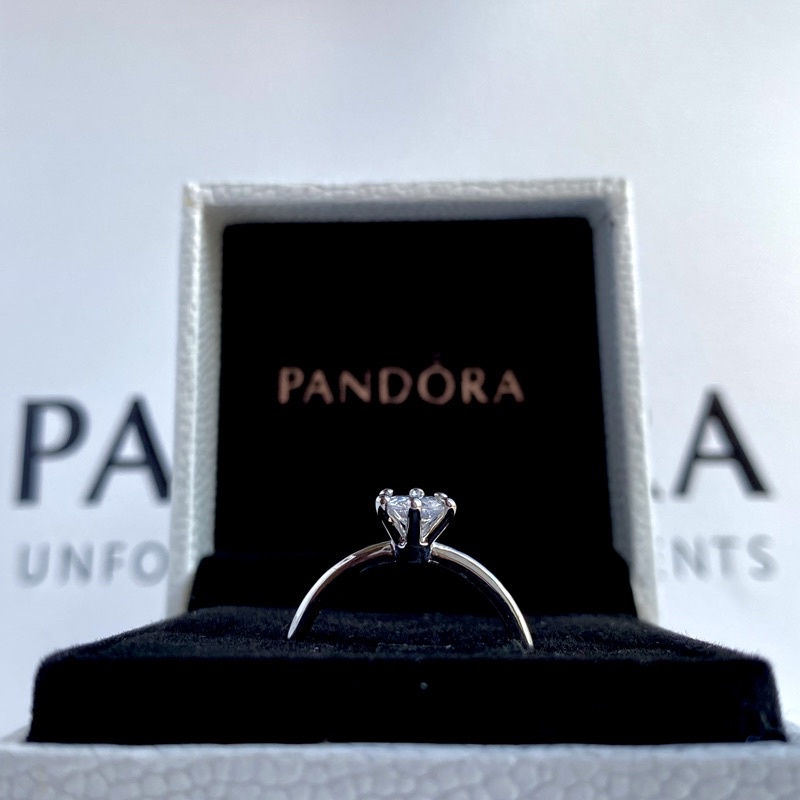 Pandora Com Caixa De Promessa Ajustável Anel Cubic Zirconia Diamante Romântico Casamento Mulher Engagement 925 Jóias De Prata 925