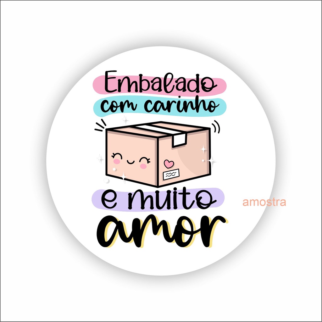 Adesivos 3X3Cm Encomenda, Embalagem, Etiqueta Correios Embalado Com ...