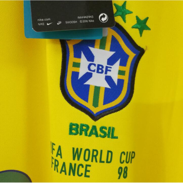Camiseta Personalizada Brasil Retrô 1998 Nome E Número