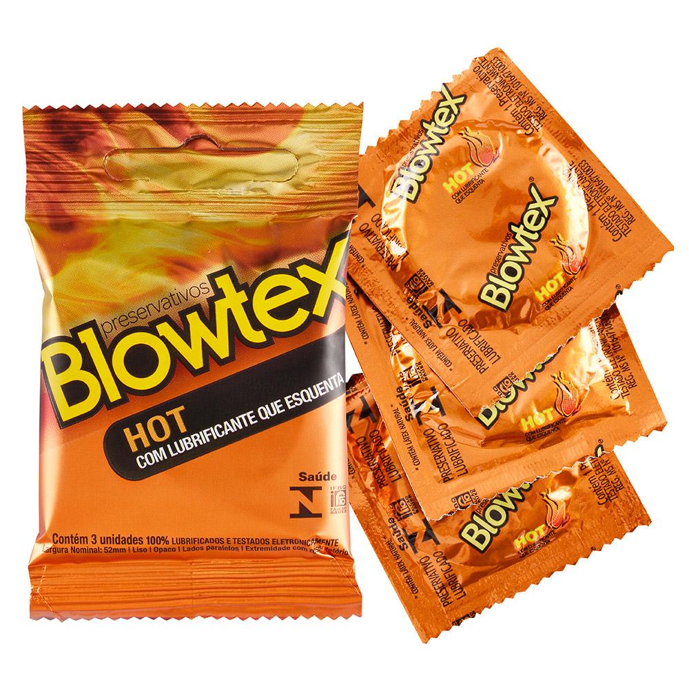 Detalhes do Preservativo Blowtex Hot 3 Unidades
