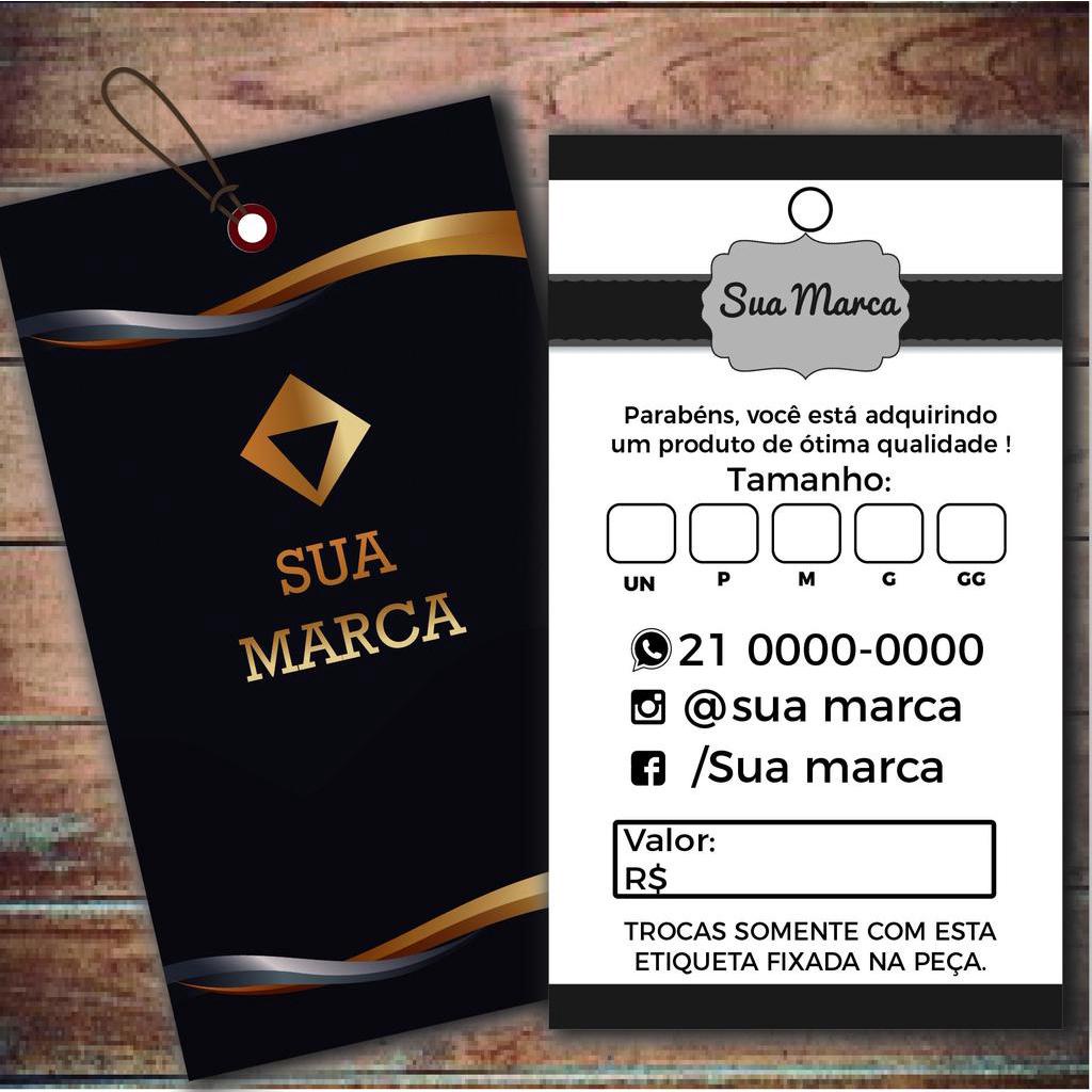 Etiqueta Roupa Tags Personalizadas 1.000 un Impressão verniz