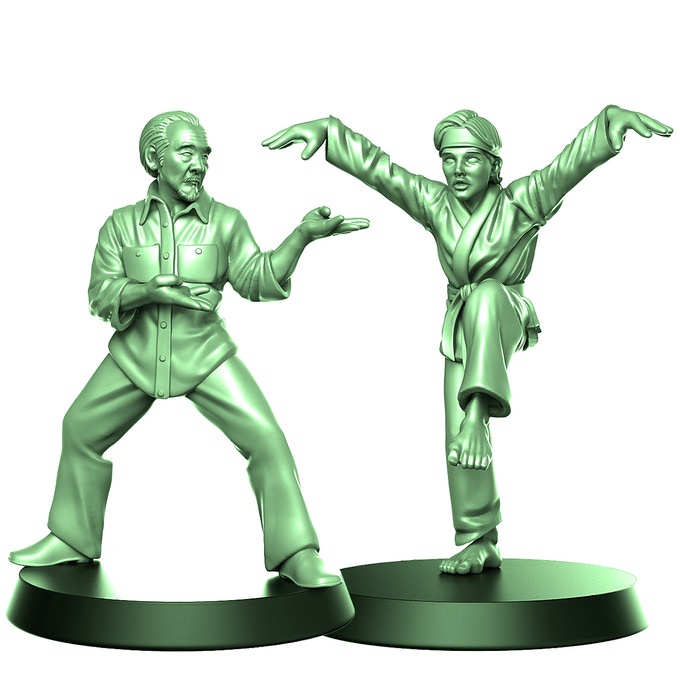 Miniatura para RPG Lendas do ringue grandes campeões karatê kid Apolo rocky skirmish games zombicide dnd