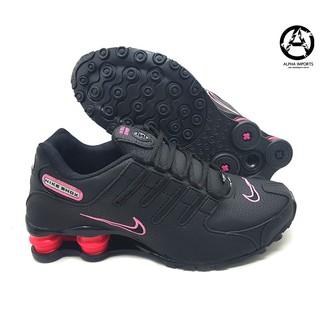 nike shox feminino preto e rosa