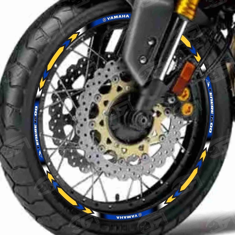 Adesivo Friso Refletivo Roda Moto Yamaha Super Tenere 1200 Tenere 660 M01 azul amarelo