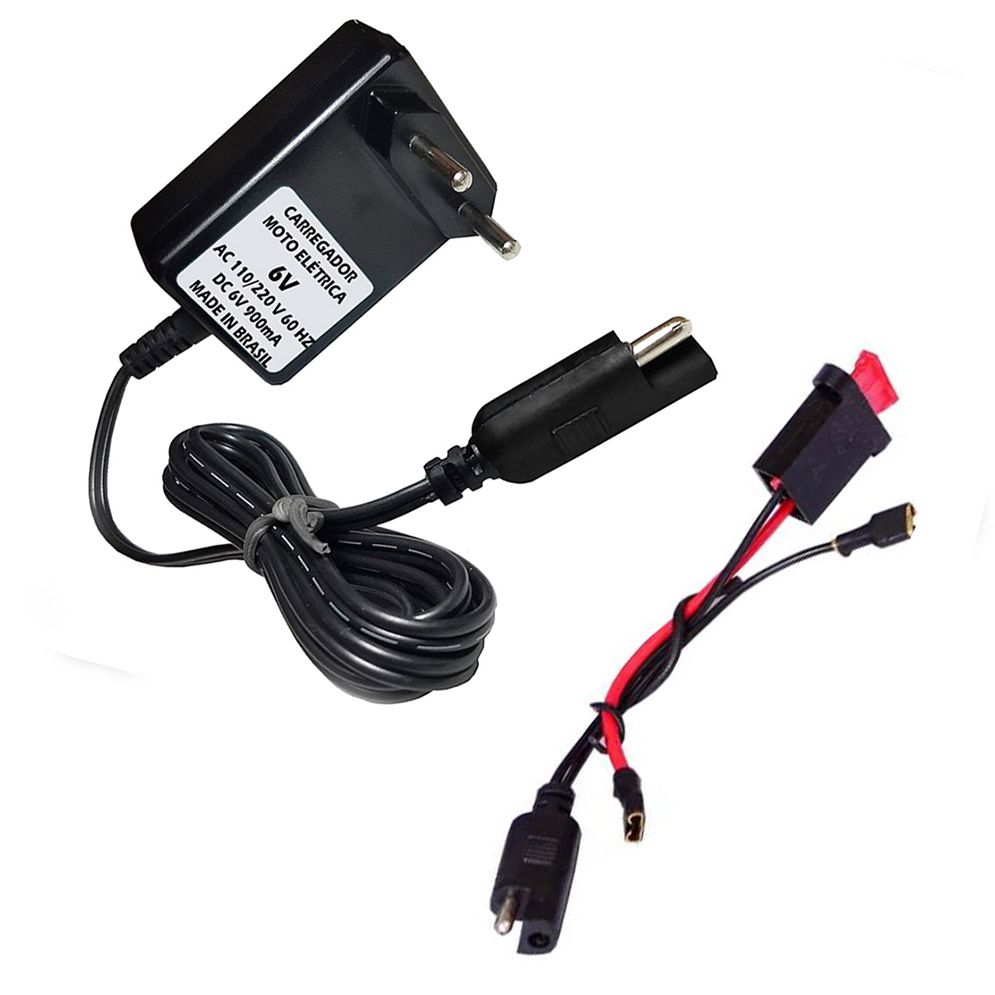 Kit Carregador 6V + Chicote - Brinquedos Eletricos