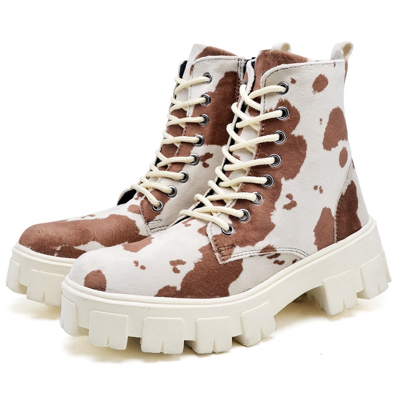 Bota Coturno Dubuy Feminina Tratorada Animal Print Anne 1104FG em Oferta na Shopee