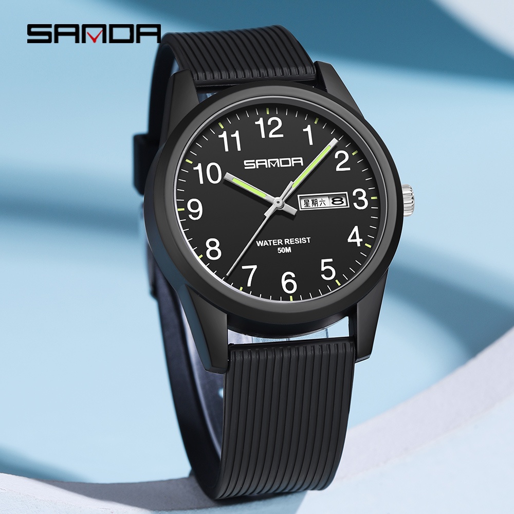 SANDA Relógio De Quartzo Digital Com Display LED De Cor Lisa Estilo Romântico Luminoso/Legal/Personalidade 6088-89/3