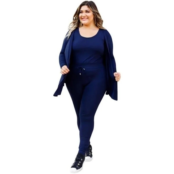 Blusa Feminina Blusinha Cardiga Conjunto Kimono + Calça Plus Size Alongado Quimono 25