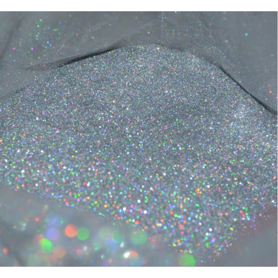 100g Glitter Poliéster Prata Holográfico TR ou Mells em Oferta na Shopee