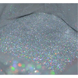 50g Glitter Poliéster Holográfico Prata 008 Makes, unhas, resinas, balões, etc em Oferta na Shopee