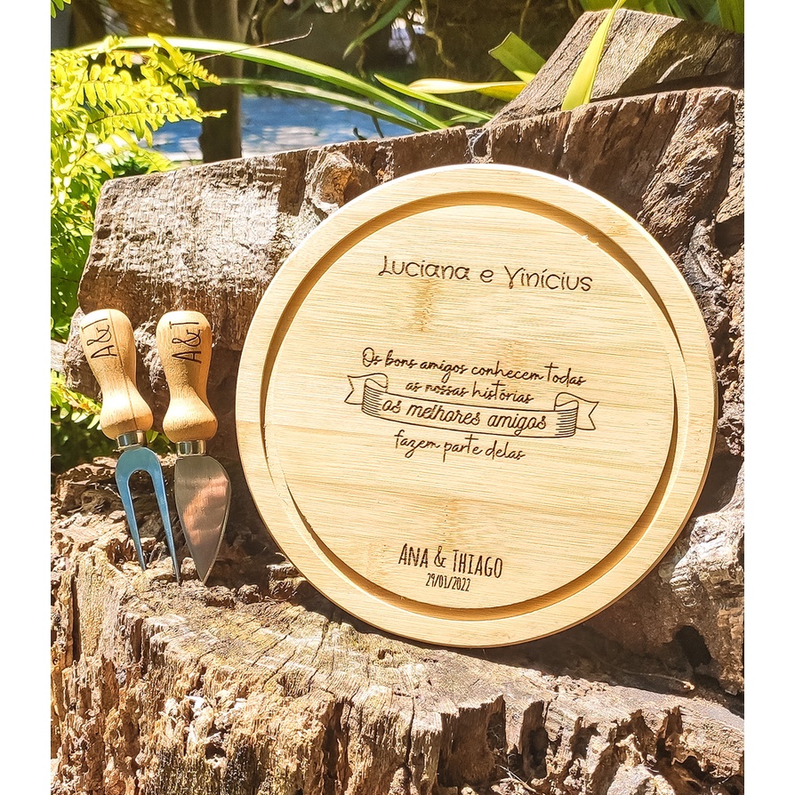 Kit queijo 3 peças Personalizado - Melhores Amigos