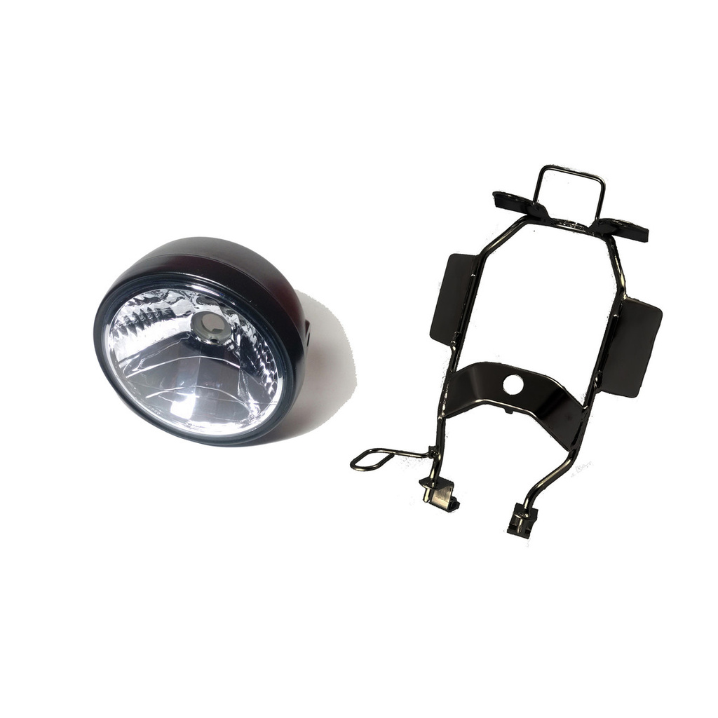 Suporte Aranha Do Painel Farol Preta + Farol Completo Aro Preto Honda Cg 125 Fan 2005 2006 2007 2008