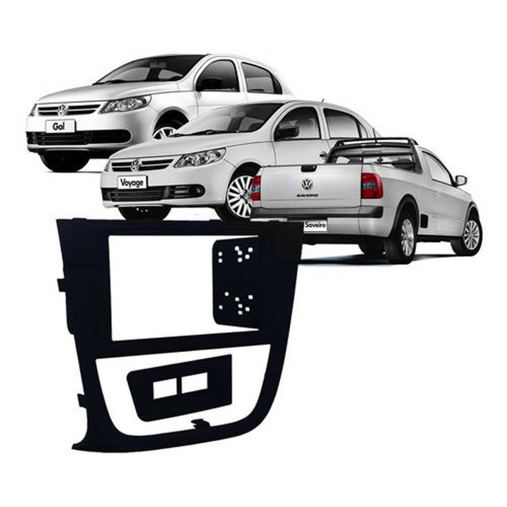 Moldura 2 Din Gol Voyage Saveiro G5 - Preta - Com Moldura de Botões - Spare Parts and Accessories for Vehicles