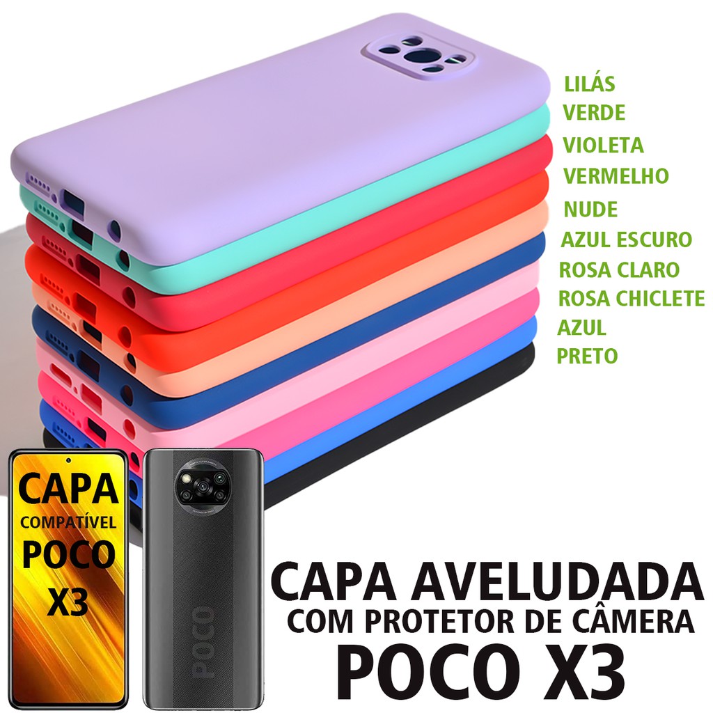 Capa Capinha Case Poco X3 Nfcpro Aveludada No Interior Poco X3 Com Protetor De Câmera Envio Em 8275