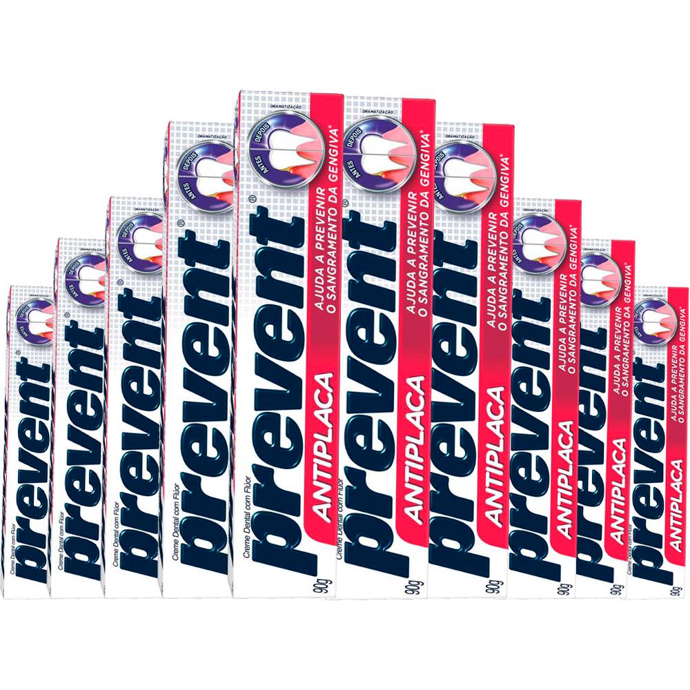 Kit 10 Pasta De Dentes Prevent Antiplaca 90 G em Oferta na Shopee