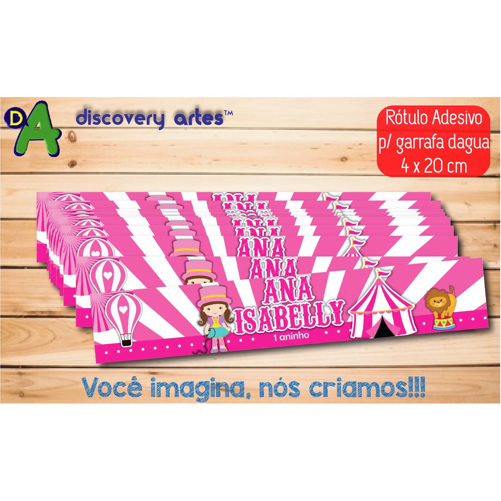 Rótulo Adesivo Garrafa Dágua Minnie Rosa