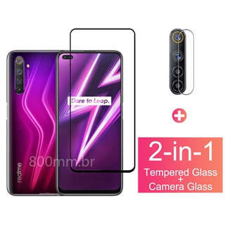 Película de Vidro 9D 2 Em 1 Para Realme 6 Pro Realme 5 6 7 Pro 5G C3 XT X2 Pro 7i 6i 5i 5s