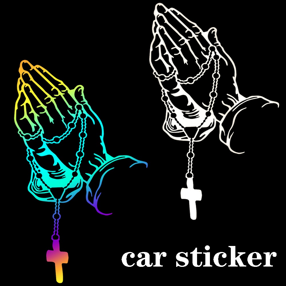 1 Pc Do Carro Adesivo Deus Jesus Cristo Oração Gesto Personalizado Auto Styling Decal Decoração