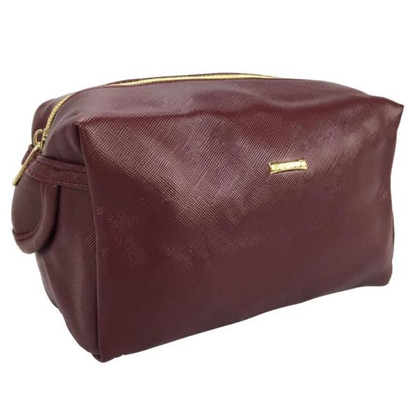 Necessaire Feminina Bau Estojo Viagem Objetos Porta Maquiagem Vinho Sestini