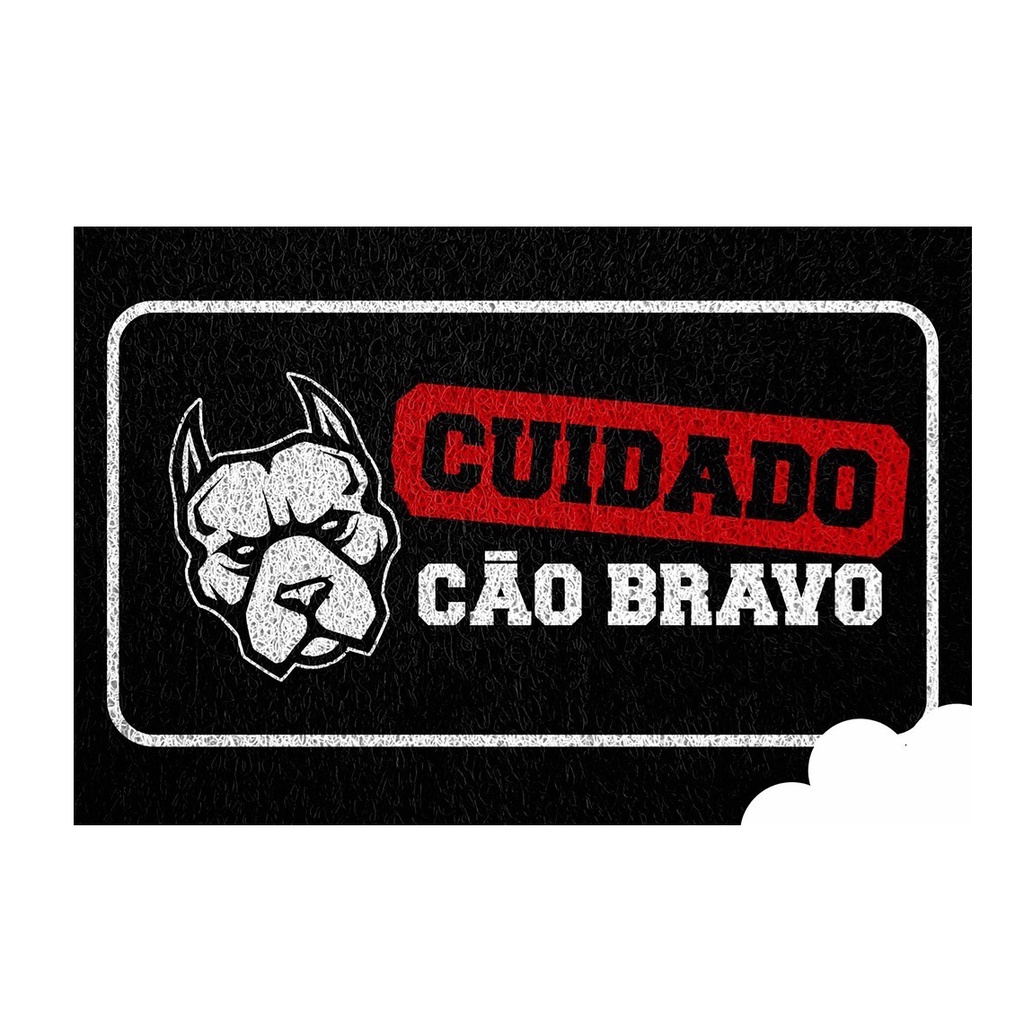 Tapete Porta Entrada Casa Capacho Vinil Cão Bravo 40x60cm