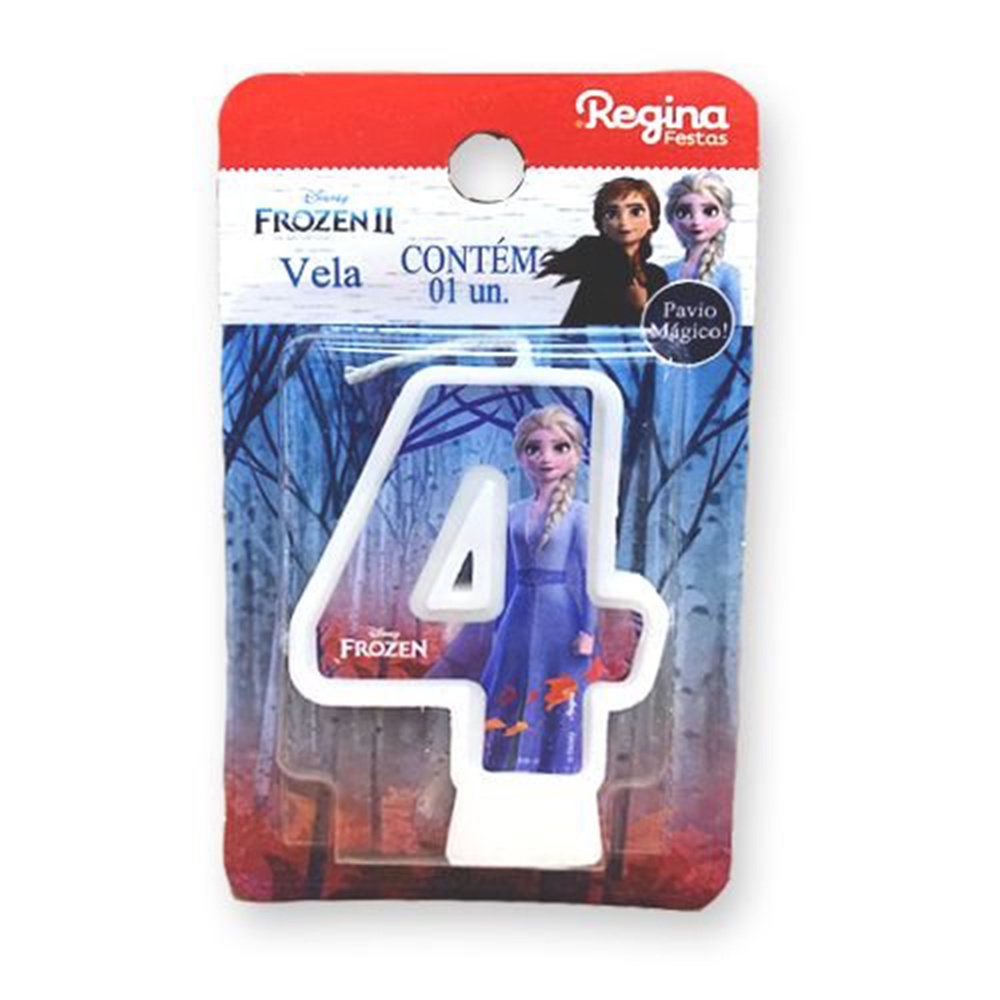 Vela Festa Frozen Número 4 - 01 unidade - Regina - Rizzo