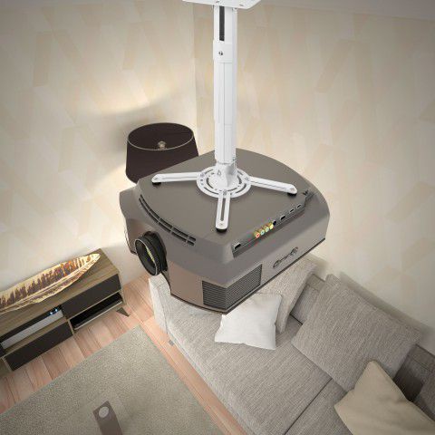 MT 305 Suporte 2 em 1 para Projetor - TETO ou PAREDE. (Ajuste de alturade 380 a 620mm) Suporte Para Retro-projetor Fixaçao Teto Ou Parede Mt-305, Suporte Projetor Teto Parede Universal Datashow Suporte Projetor Universal De Teto Com Regulagem De Altura