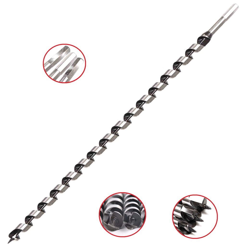 Broca 25mm 460mm = 46cm mourão palanque estaca tipo espiral ou serpentina para madeira