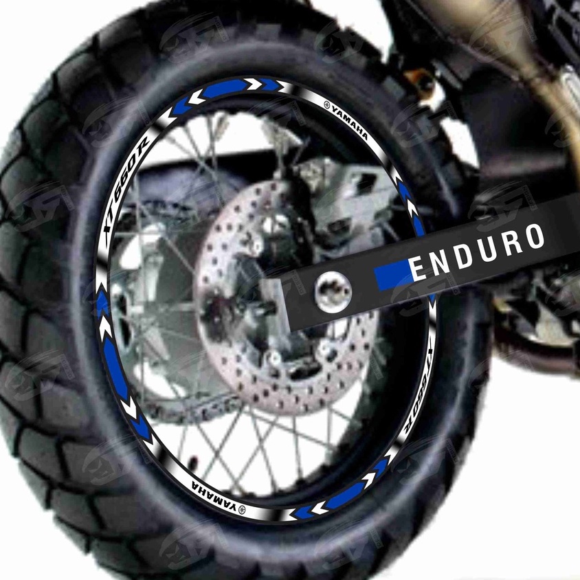 Adesivo Friso Refletivo Roda Moto Yamaha XT 660R XT660R XT 660 R XT 600 XT600 Tenere 660 + Adesivos Internos M01 azul branco